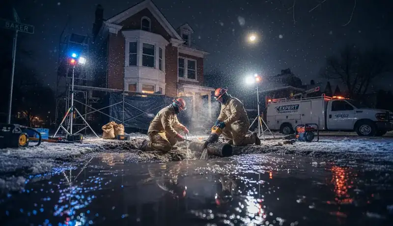 Expert Plumbing Pro - late-night-burst-pipe-repair-for-a-historic-baker-neighborhood-home
