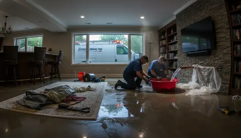 Expert Plumbing Pro - late-night-burst-pipe-repair-in-a-ruby-hill-finished-basement